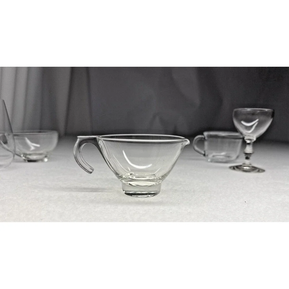 Assorted Clear Glassware Lot of 8 Arcoroc Stemware Punch Cups Coupe Wine Glasses